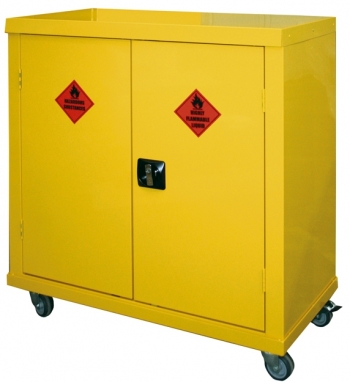 KingFisher Mobile Hazardous Storage Cabinet (2 Doors, 1 Shelf) - 900x460x840mm - HS7730