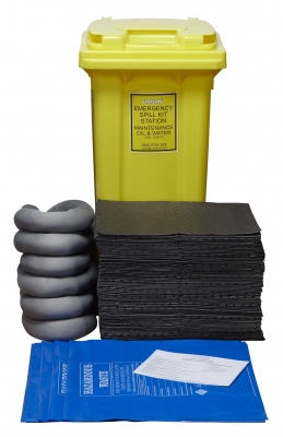 KingFisher 90L Maintenance Spill Kit - 2-Wheeled Bin - SK9502