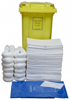 KingFisher 210L Oil Only Spill Kit - 2-Wheeled Bin - SK9603