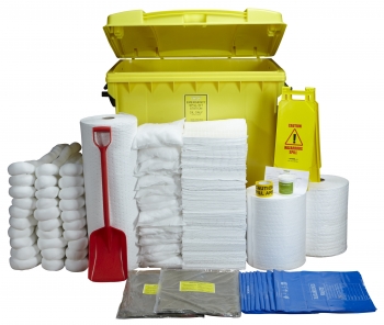 KingFisher 1100L Oil Only Spill Kit - 4-Wheeled Bin (Drop Front) - SK9631