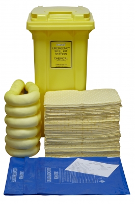 KingFisher 90L Chemical Spill Kit - 2-Wheeled Bin - SK9702