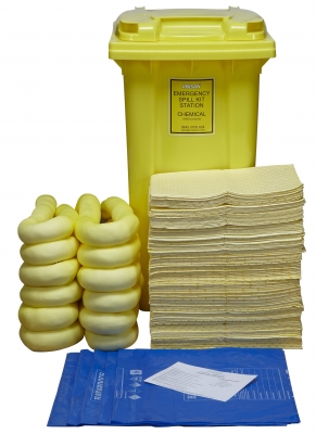 KingFisher 210L Chemical Spill Kit - 2-Wheeled Bin - SK9703