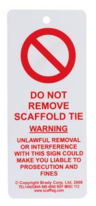 Scaffold Tie Warning Tag (pack 50)