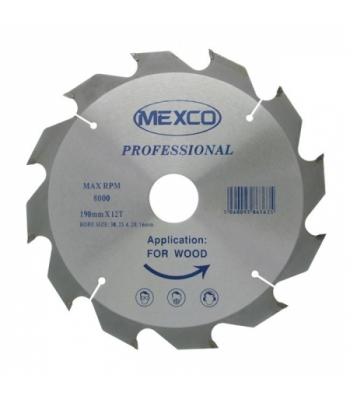 Mexco Tungsten Carbide Tipped Saw Blade 190 X 12t X 30mm - A40TCT19012T