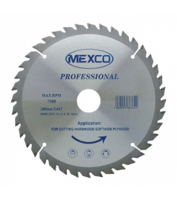 Mexco Tungsten Carbide Tipped Saw Blade 200 X 40t X 30mm - A40TCT20040