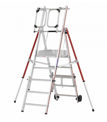 Hymer ProTect+ 3-5 Tread Large Platform Ladder inc Stabilisers - Code 848405