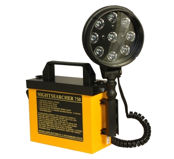 Nightsearcher NS750 LED High Performance Rechargeable LED Utility Searchlight (c/w AC mains charger + shoulder strap)