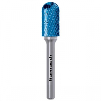 Blue-Tec TCT Burr, Ball Nosed Cylinder - CTCBK-BN12 - 12 x 20 x 6mm Shank, 65mm OAL