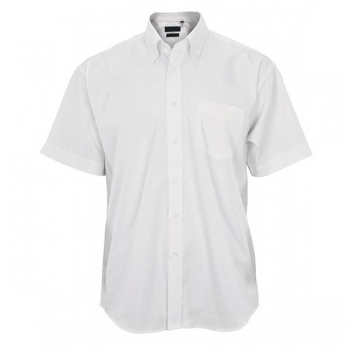 Premium Short Sleeve Oxford Shirt - OSS10-WHT-155 - 15.5 inch  - White