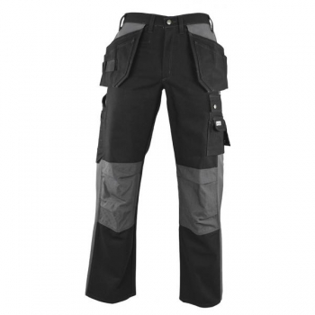 Fristads Craftsman Two-Tone Trousers - FAS288-BLKGRY-30R - 30 inch R (C46) - Black/Grey