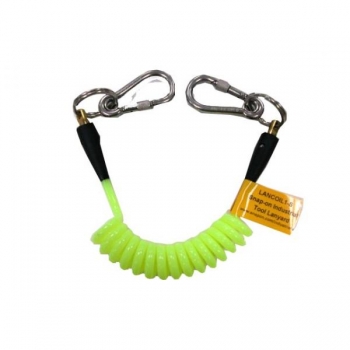 Heavy Duty Coil Type Tool Lanyard Self Locking Carabiners - SFTLHDCTL02 - 2 Metre, 4.5kg SWL - Red