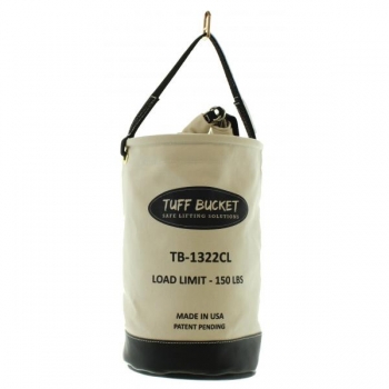 Round Canvas Lifting Tuff Bucket, Leather Base - SFELB1322 - 325 x 550mm, 68kg SWL