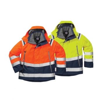 Fristads Hi-Vis Airtech Jacket - 100992-ORGNVY-2XL - 2XL - Orange/Navy