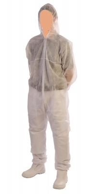 Non-Woven Polyprop. Disposable Coverall comes with Hood - BL2BD0-02-2XL - 2XL - White