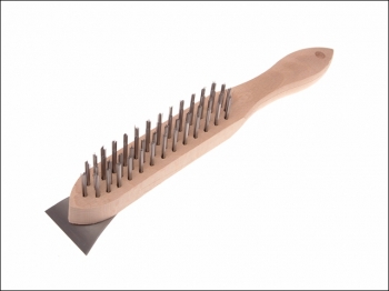 Hand Wire Brush with Scraper - BR5WS4 - 4-Row