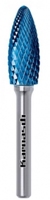 Blue-Tec TCT Burr, Double Cut, Flame - CTCBK-F12 - 12 x 32 x 6mm Shank, 77mm OAL