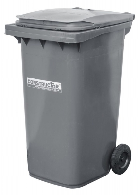 Wheeled Dustbin with Lid - DB0W24-GRY - 240ltr - Grey