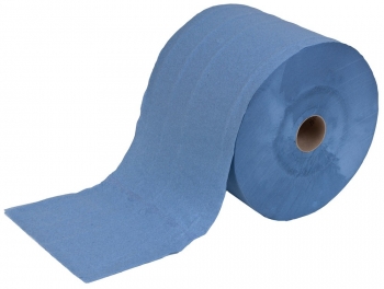 2 Ply Industrial Roll  - DP0400 - 250mm x 400m - Blue