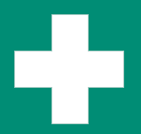 First Aid Helmet Sticker (White On Green) - HB1FA2 - Self Adhesive - 45 x 45mm
