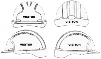 Visitor Helmet Sticker - HB1VIS1 - 55 x 22mm - Black on White