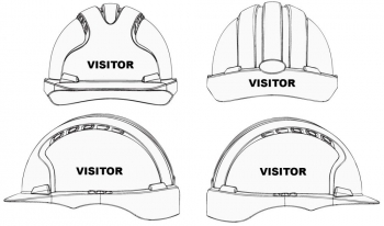 Visitor Helmet Sticker - HB1VIS1 - 55 x 22mm - Black on White