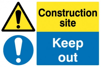 Construction Site Keep Out Sign - OSC8003 - 600 x 400mm
