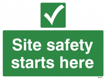 Site Safety Starts Here Sign - OSC8014 - 600 x 450mm