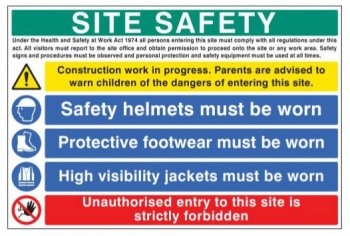 Site Safety Sign - OSC8016 - 900 x 600mm