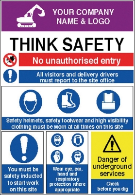 Think Safety Site Board - OSC8017 - 900 x 1000mm