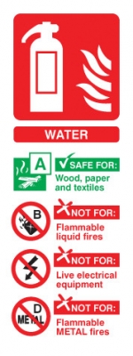 Water Fire Extinguisher Sign - OSF1003 - 75 x 200mm