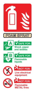 Foam Fire Extinguisher Sign - OSF1004 - 75 x 200mm