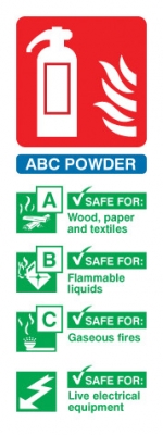 Dry Powder Fire Extinguisher Sign - OSF1005 - 75 x 200mm