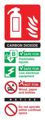 CO2 Fire Extinguisher Sign - OSF1006 - 75 x 200mm