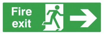 Fire Exit (Arrow Right) Sign - OSFE2003 - 450 x 150mm
