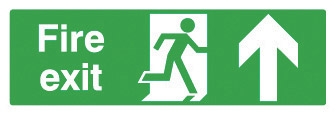 Fire Exit (Arrow Up) Sign - OSFE2006 - 450 x 150mm