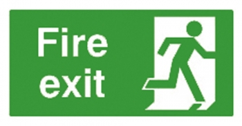 Fire Exit (Man Running Right) Sign - OSFE2008 - 300 x 150mm