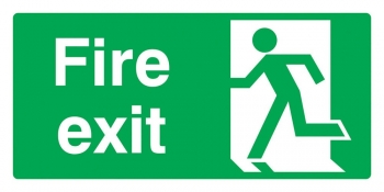 Fire Exit (Man Running Left) Sign - OSFE2009 - 300 x 150mm