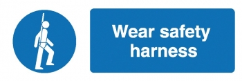 Wear Safety Harness Sign - OSM5007 - 600 x 200mm