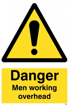 Danger Men Working Overhead Sign - OSW4004 - 400 x 600mm
