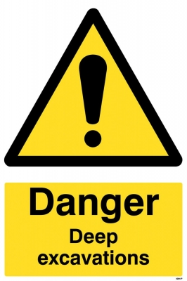 Danger Deep Excavation Sign - OSW4005 - 400 x 600mm