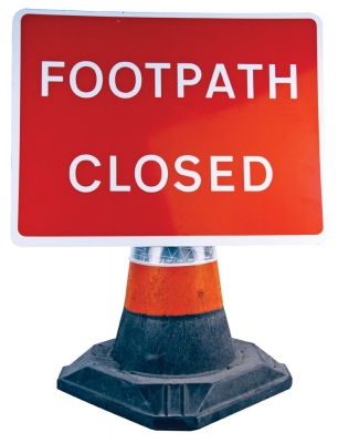 Footway Closed Cone Sign - RE6CFC - 600 x 450mm