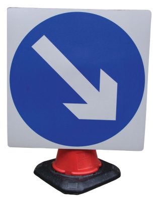 Keep Left/Right (Rotational) Cone Sign - RE6CKR - 750mm