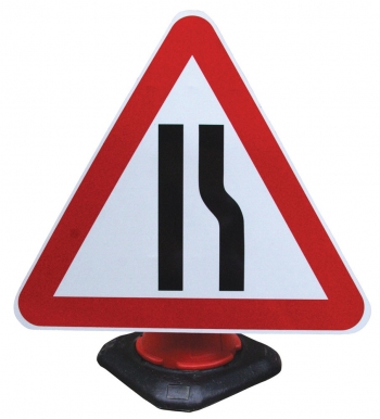 Road Narrows Right Cone Sign - RE6CRNR - 750mm
