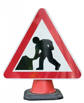 Road Works Cone Sign - RE6CRW - 750mm