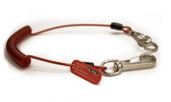 Fallproof Coil Lanyard comes with Double Swivel Hooks - SFAHCTLD - 1kg SWL - Red