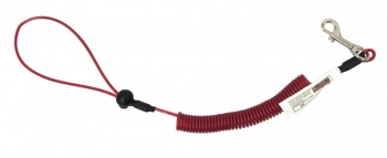 Scaffold Spanner Tool Lanyard Coil Type comes with Single Swivel & Wrist Choke Loop - SFAHCTWS - 1kg SWL - Red