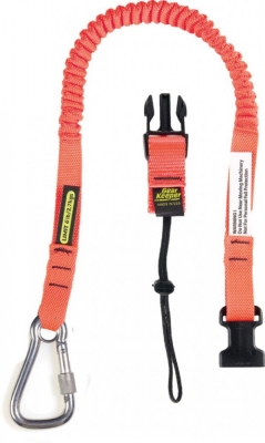 Personal Webbing Tool Lanyard comes with Single Stainless Steel Screwgate Carabiner & Quick-Release Clip - SFAHGKTLR - 0.6-1.2M, 2.2kg SWL
