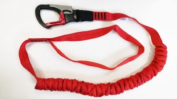 Fixed Anchorage Tool Lanyard comes with Single Stainless Steel Screwgate Carabiner & Webbing Loop - SFASCTL11 - 1.25m - 3.00m, 11.3kg SWL - Red