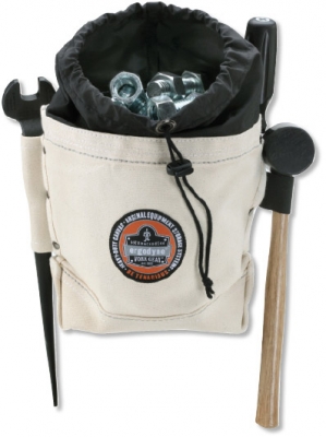 Premium Quality Cinch Top Canvas Bolt Bag comes with Exterior Tool Loops - SFATBB - 16 oz - White