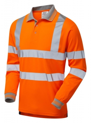 Hi-Vis Pulsarail Polyester Long Sleeved Polo Shirt
